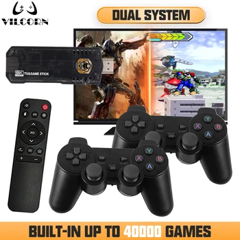 VILCORN TG8 TV Game Stick 4K HDR Wifi Fire TV Stick Mini PC Retro Game Console for PS1/PSP/N64/GBA Android TV Box Netflix Youtube