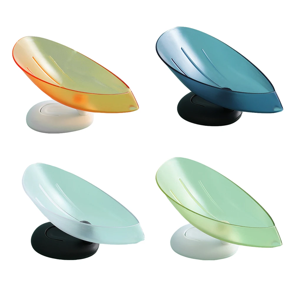 

4 Pcs Drain Soap Boxes Shelves Bathroom Storage Racks Containers Wall Mount Suction Cups Storage Racks Home Use