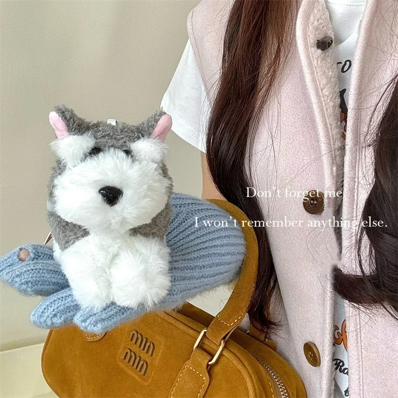 Cute Schnauzer Dog Plush Earphone Case For Apple Airpods 4 3 Pro 2 Cover Fluffy Headphone Charging Cases For Airpod Pro 2 Funda