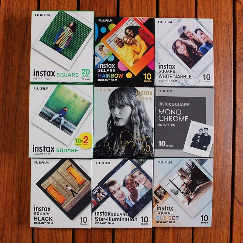 10-50 hojas Fujifilm Instax cámara cuadrada película instantánea papel fotográfico para impresora de teléfonos inteligentes Fujifilm Instax SQUARE SQ6/SQ10/SP-3