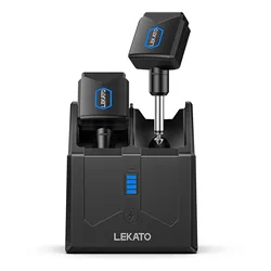 LEKATO JW-06 Wireless Guitar System with Charging Box 5.8GHz Audio Transmitter Receiver and Rechargeable for Electric Bass