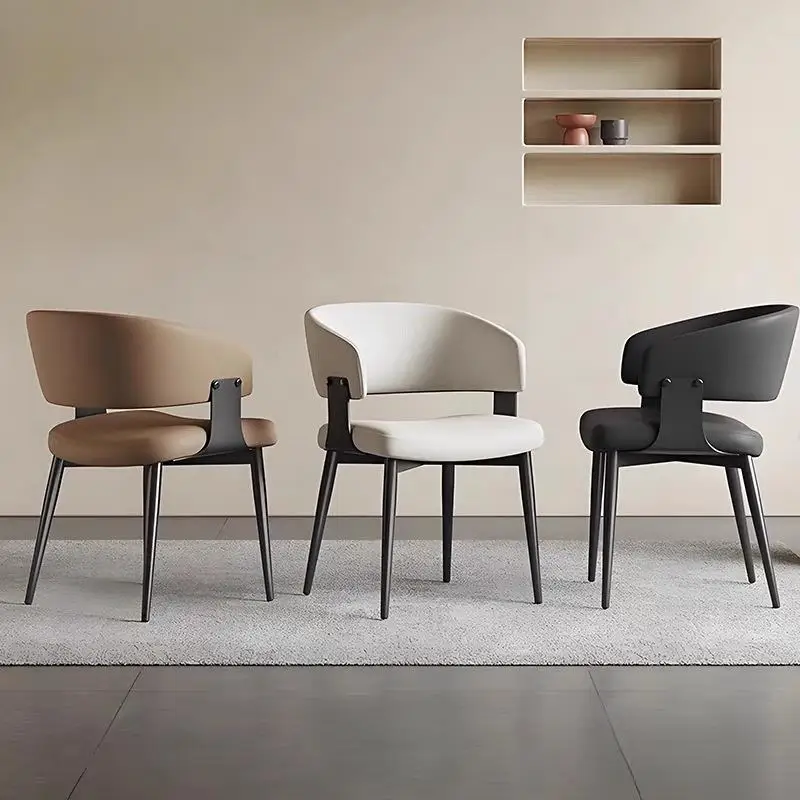 High-end Steel Dining Chair with Backrest for Home Dining Table Wedding Appropriate