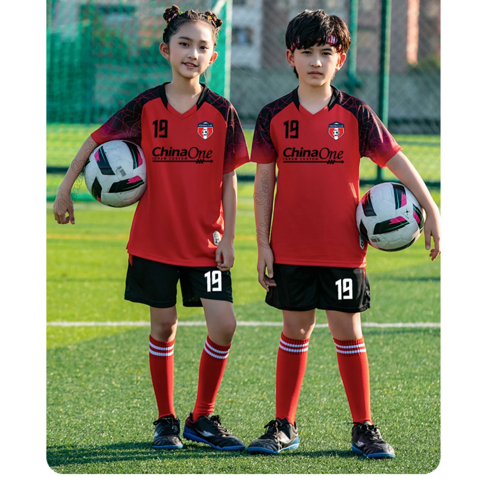 2025 الأطفال قمصان كرة القدم السراويل الفتيان الفتيات ملابس كرة القدم مجموعة قصيرة الأكمام أزياء كرة القدم الاطفال كرة القدم رياضية جيرسي #2