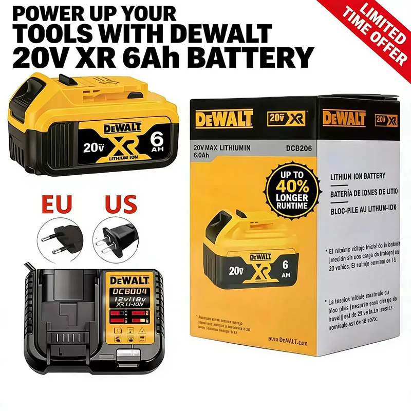 Q Original DeWalt 6Ah/5Ah/ 20V battery replaceable DCD887 DCD805 DCF860 Dcd796 DCG406 DCF880 DCF512 DCD805 power tools battery