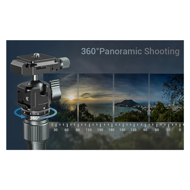 

2X Universal Tripod Ball Pan-Tilt Quick Release 360°Ball Pan-Tilt W Arca +Cold Shoe Mount For DSLR Camera Tripod Monitor
