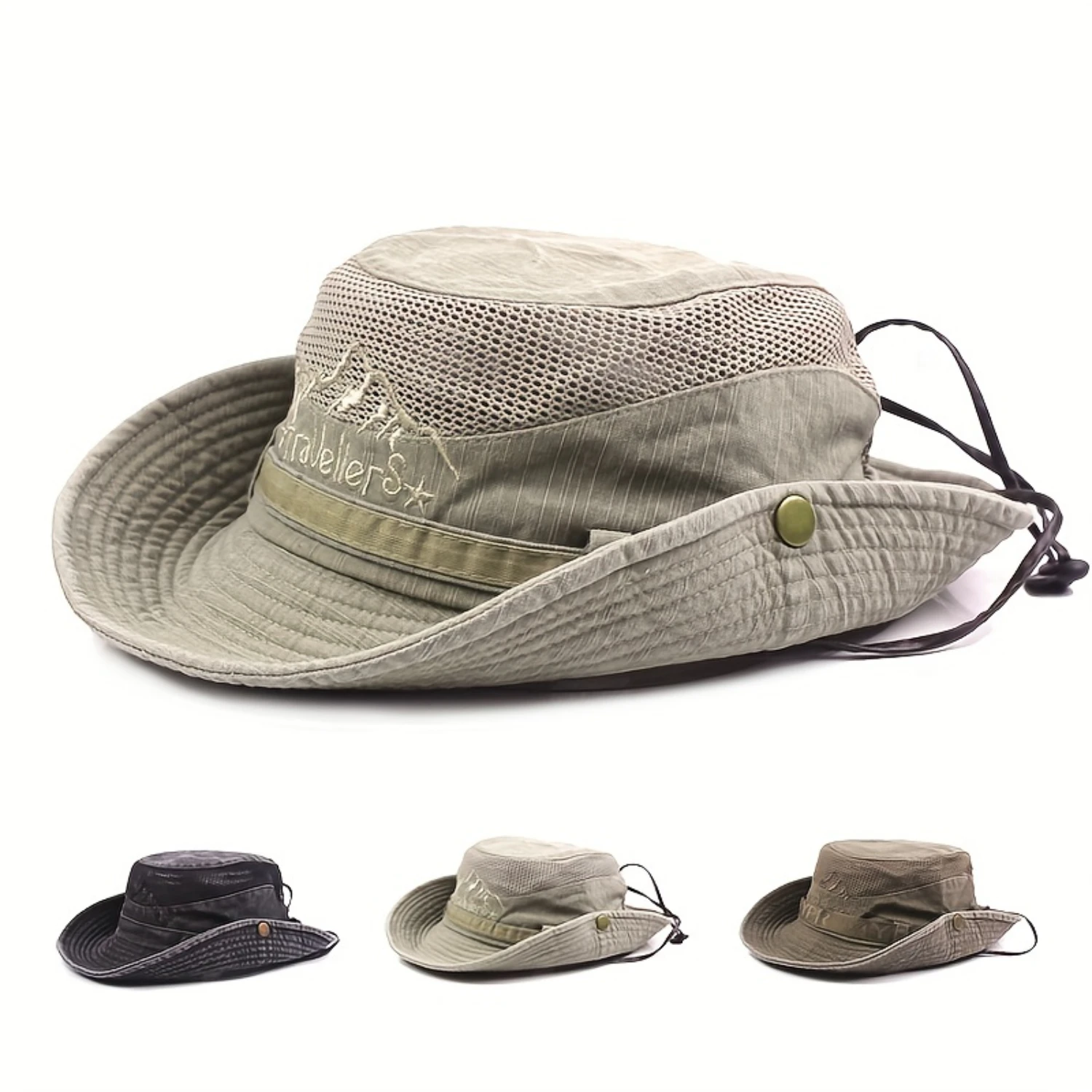 1pc Unisex Summer Mesh Bucket Hat - Lightweight, Quick-Drying & UV Protection for Outdoor Adventures - Ideal Beach Hiking Hat, P