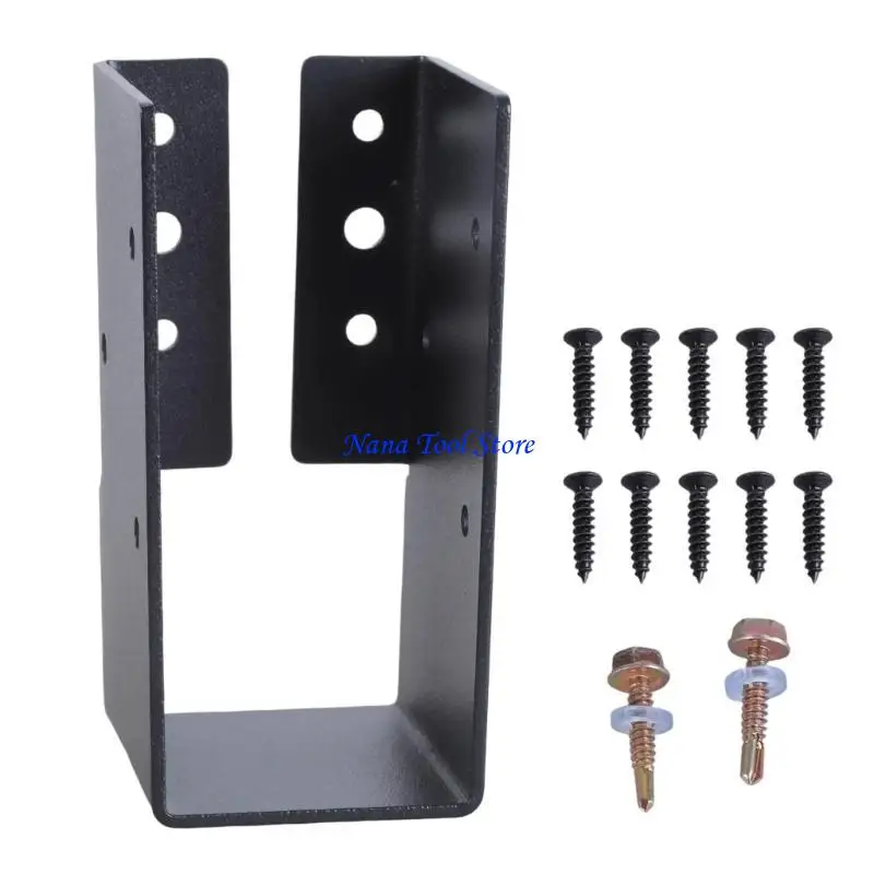 31GJ Sturdy Metal Adjustable Deck Post Base Brackets for Enhances Stability in Patios Balconies and Terraces Installations