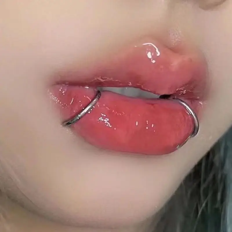 2 buah/lot tindik bibir cincin Septum berengsel mengklik baja tahan karat cincin tindik hidung anting Helix cincin Universal Perhiasan Tubuh