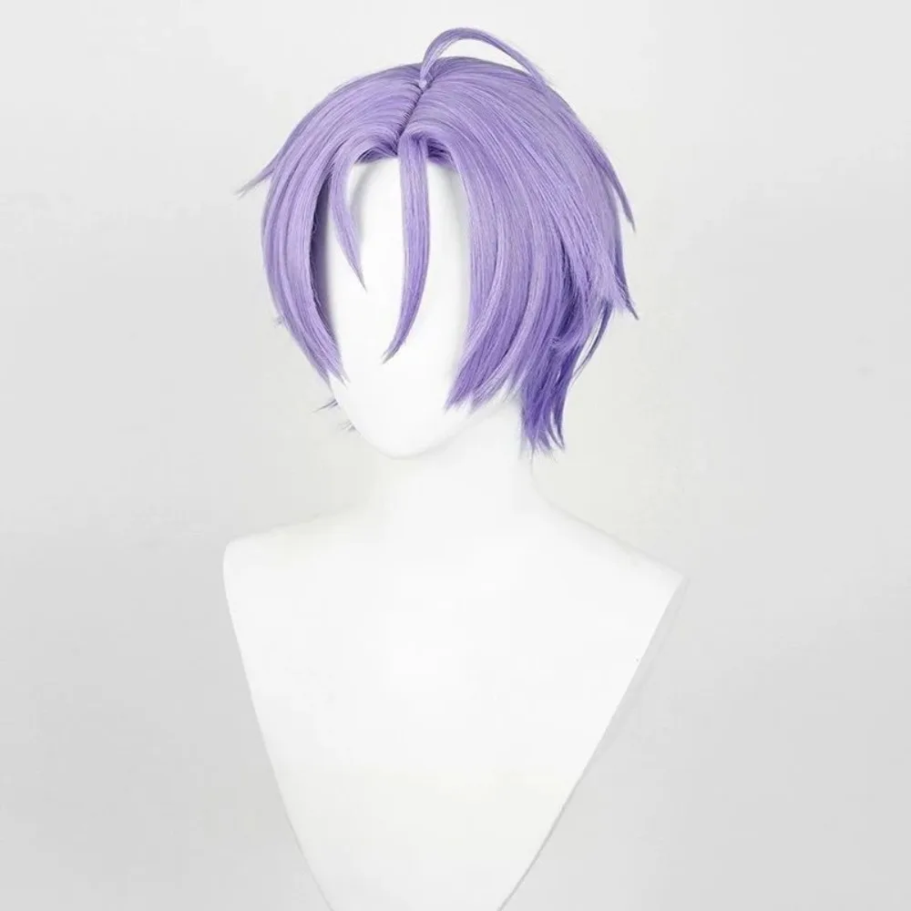 

New World Carnival Nine Nights COS Wig Purple Inner Button Anime Character Styling Cosplay Wig Short Hair Dress Up Headset