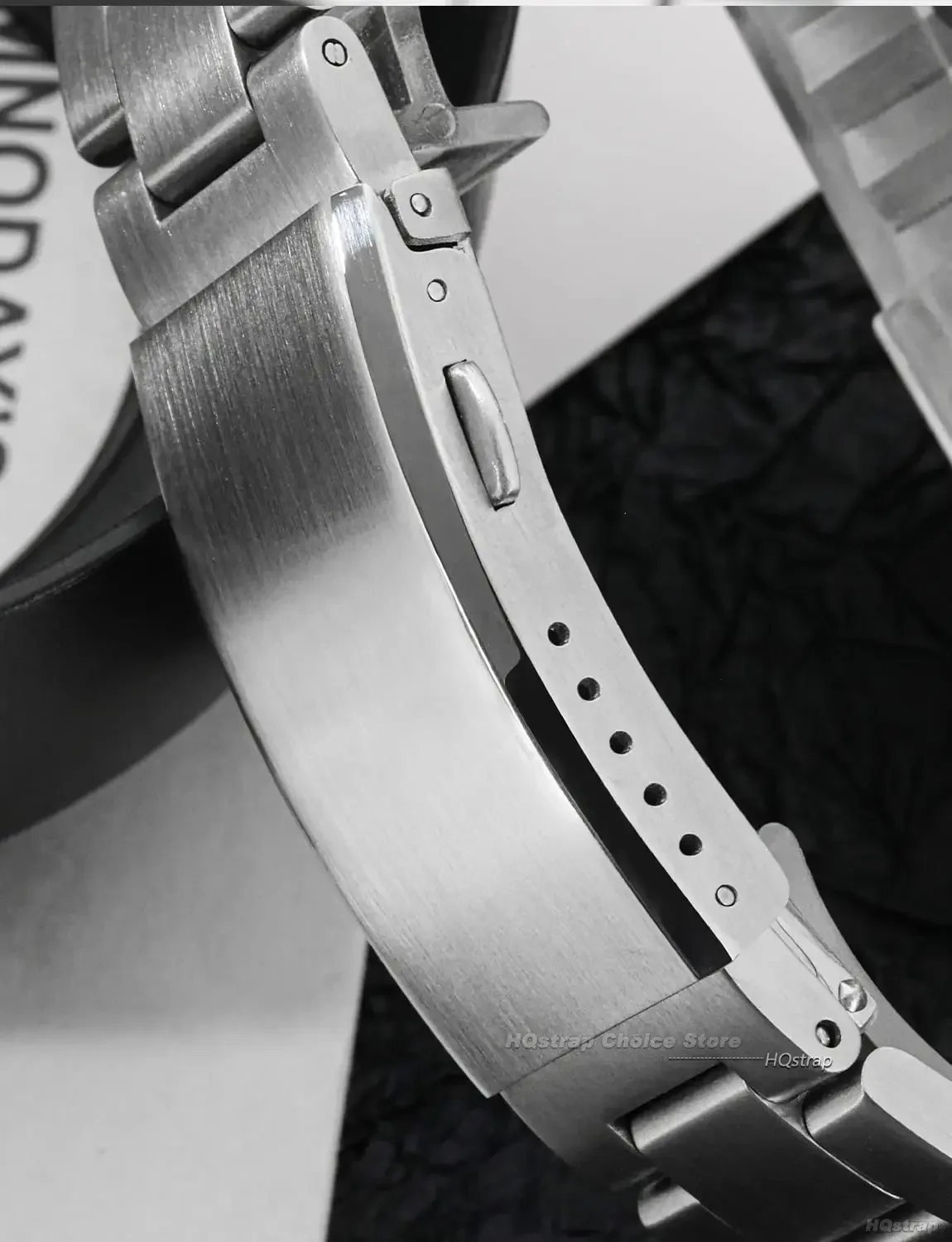 Verlängerte, gefaltete, solide Uhrenschnalle für Seiko 18 mm, 20 mm, 22 mm, silberfarbener Doppeldruck-Sicherheits-gefräster Verschluss, Edelstahl-Uhrenarmbandverschluss – Detail 6