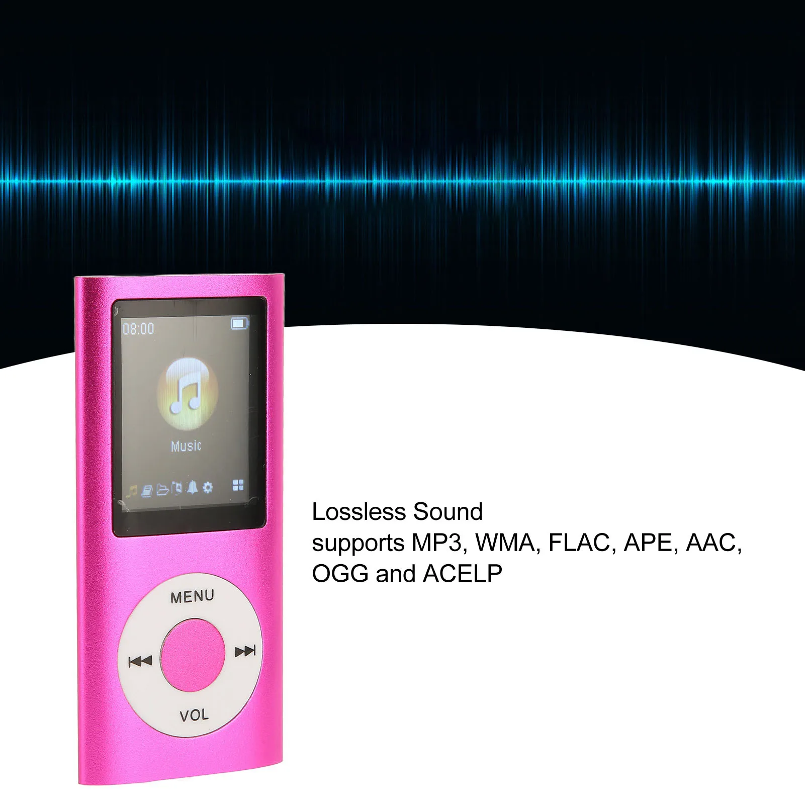 1.8in Player Support Memory Card Ultra Thin LCD MP3 Player with Bluetooth for Students Running Walking MP3 Player LCD Player