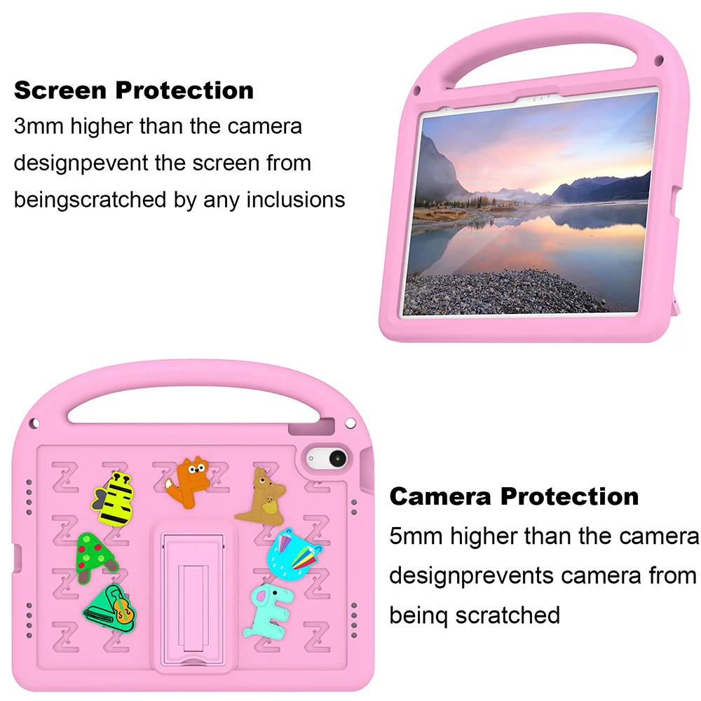 Childproof Protective Case for Apple iPad 10th 11 th Gen Pro11 2024 Air11 2025 Air 1 2 3   Kickstand Cartoon Shockproof Cover
