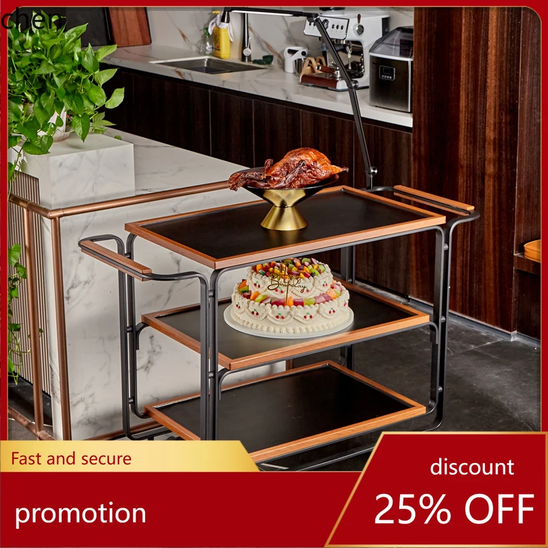 HT Food Delivery Cart Large Restaurant Service  New Hotel Dish Serving Cart Cassette Stove Cart