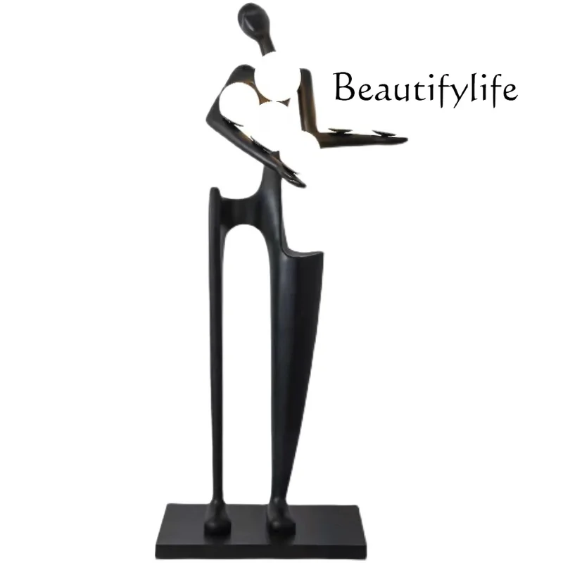 Nordic Abstract Figure Sculpture Floor Lamp Living Room Light Luxury FRP Humanoid Art Ornaments