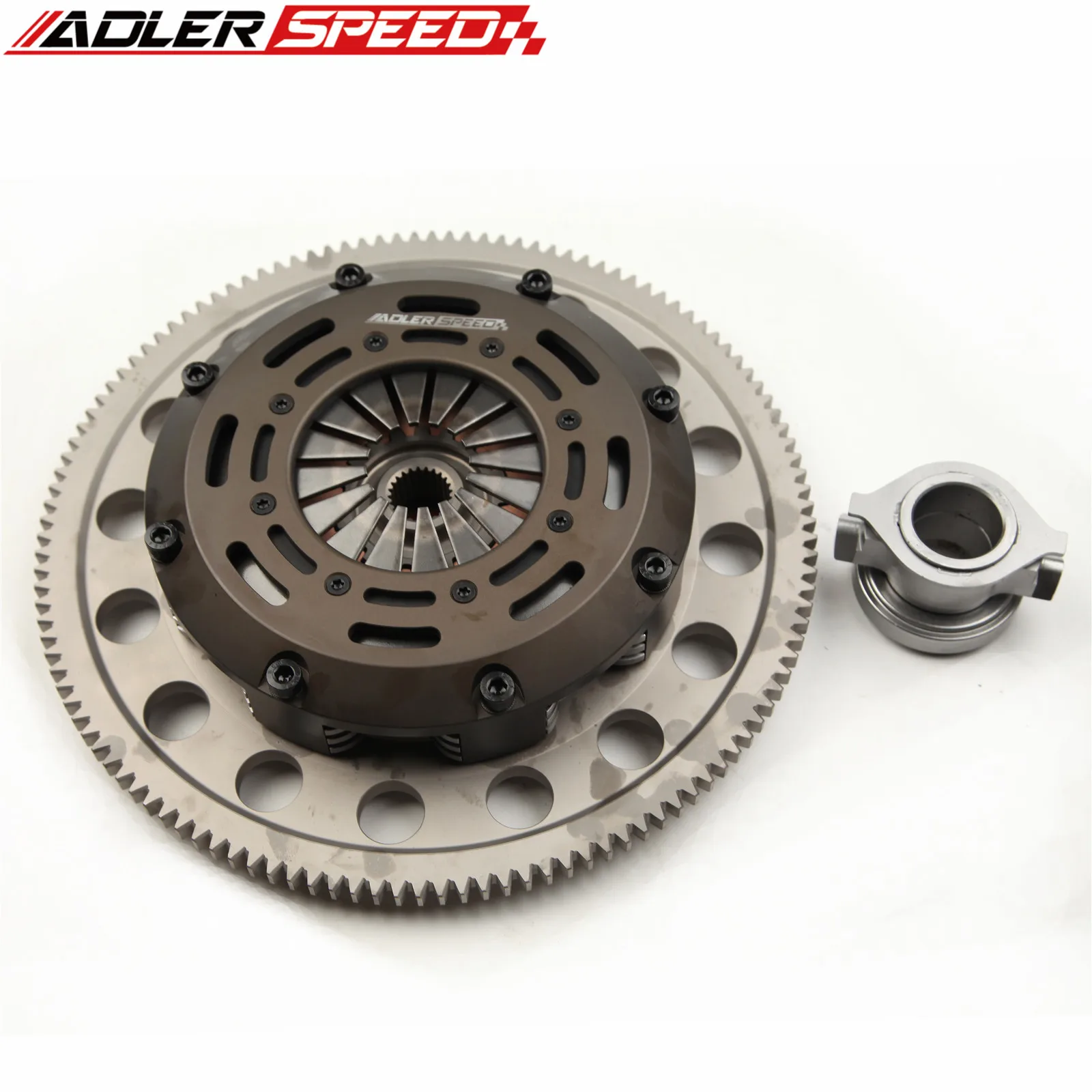 ADLERSPEED RACING CLUTCH TRIPLE DISC FOR 04-18 SUBARU WRX STI EJ25 6-SPEED w/ FLYWHEEL MEDIUM