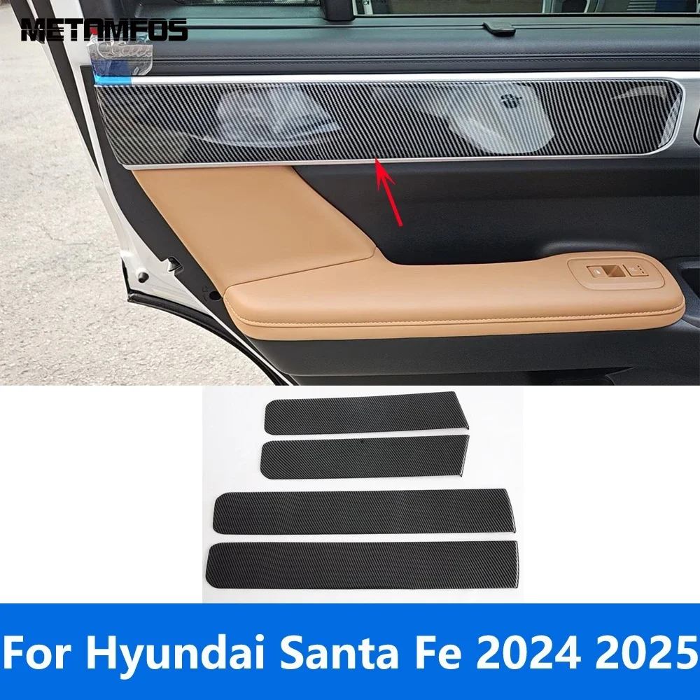 

Внутренняя дверная панель подлокотника, молдинг, наклейка для Hyundai Santa Fe 2024 2025, аксессуары для интерьера из углеродного волокна, Стайлинг автомобиля