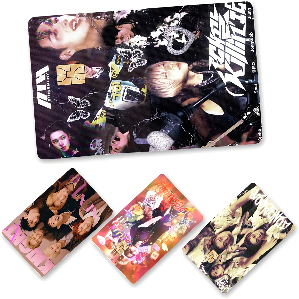 Custom P1Harmony KPOP Anime Cartoon Sticker Film Skin For Credit Card Debit Bank Bus Card