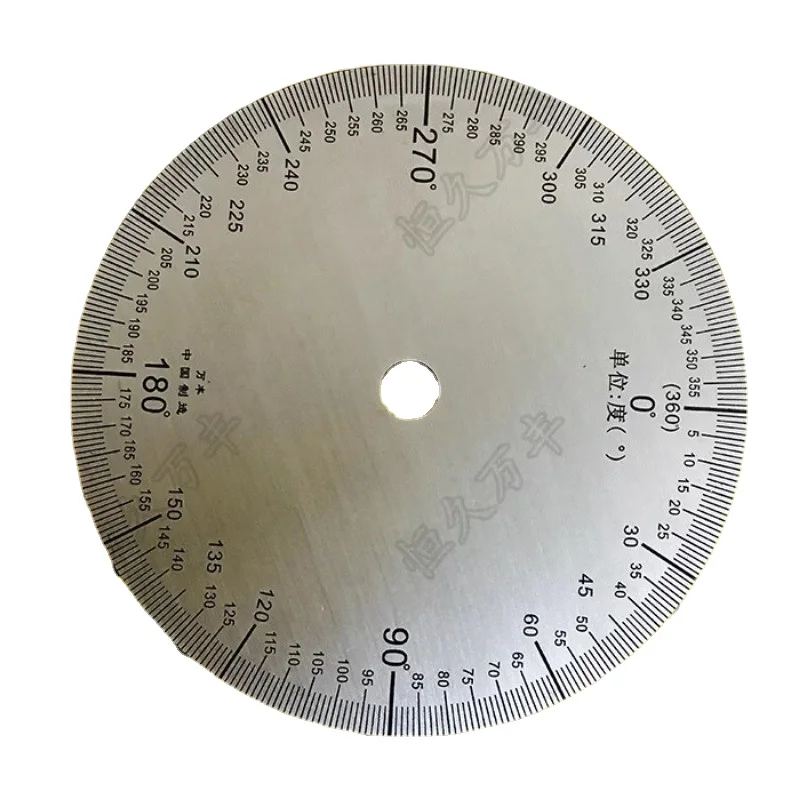 Dial Stainless Steel Angle Dial 360 Degree Protractor Round Accessories 90x8x2mm