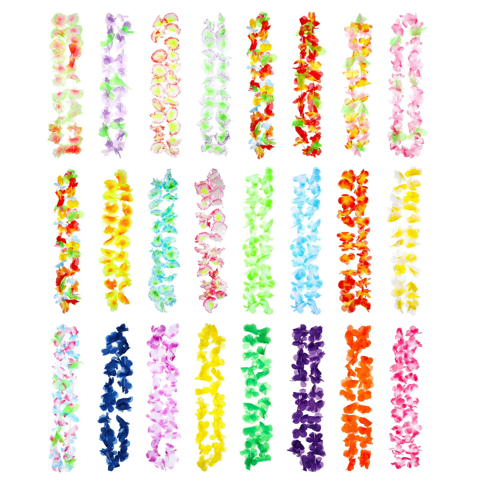 

50Pcs Hawaiian Garland Tropical Style Multicolor Party Decor Artificial Flowers Wreath Festival Performance Cheer Props