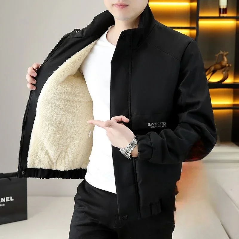 الوقوف طوق معطف الشتاء للرجال أنيق سليم صالح Y2k Harajuku سترة غير رسمية رجل رخيصة بيع الملابس خمر العرض الجمالية على