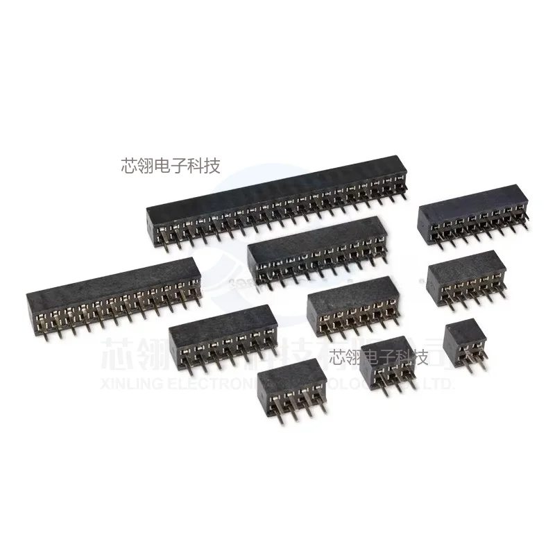 10/50/100pcs 2.0mm Double Row Straight Female 2-40P Pin Header Socket Connector 2x2/3/4/5/6/7/8/9/10/12/14/16/18/20/25/30/40Pin