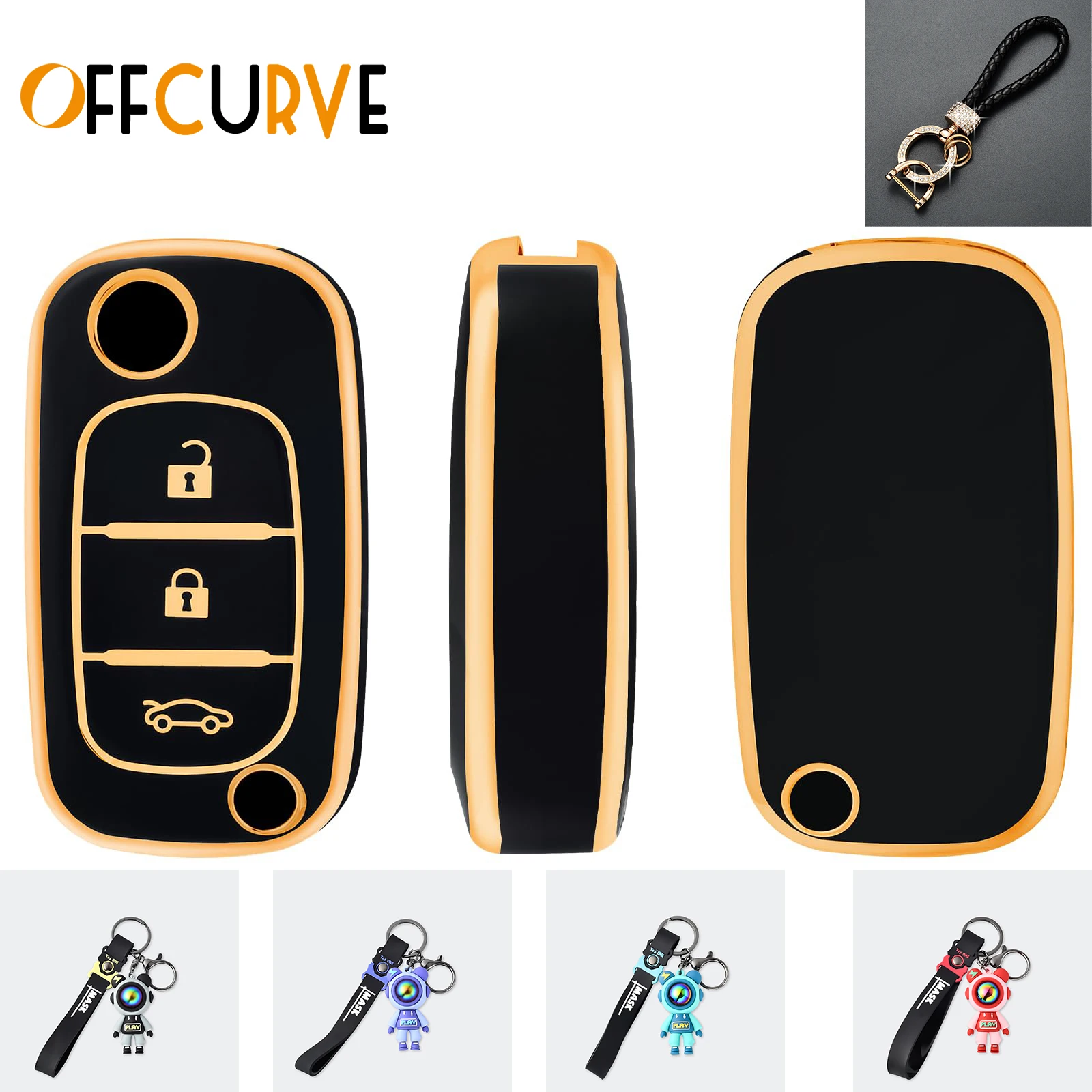 3 Buttons TPU Key Case Cover for LADA Vesta Granta XRay Kalina Priora Sedan Sport for Renault Fluence Clio Megane for Mercedes