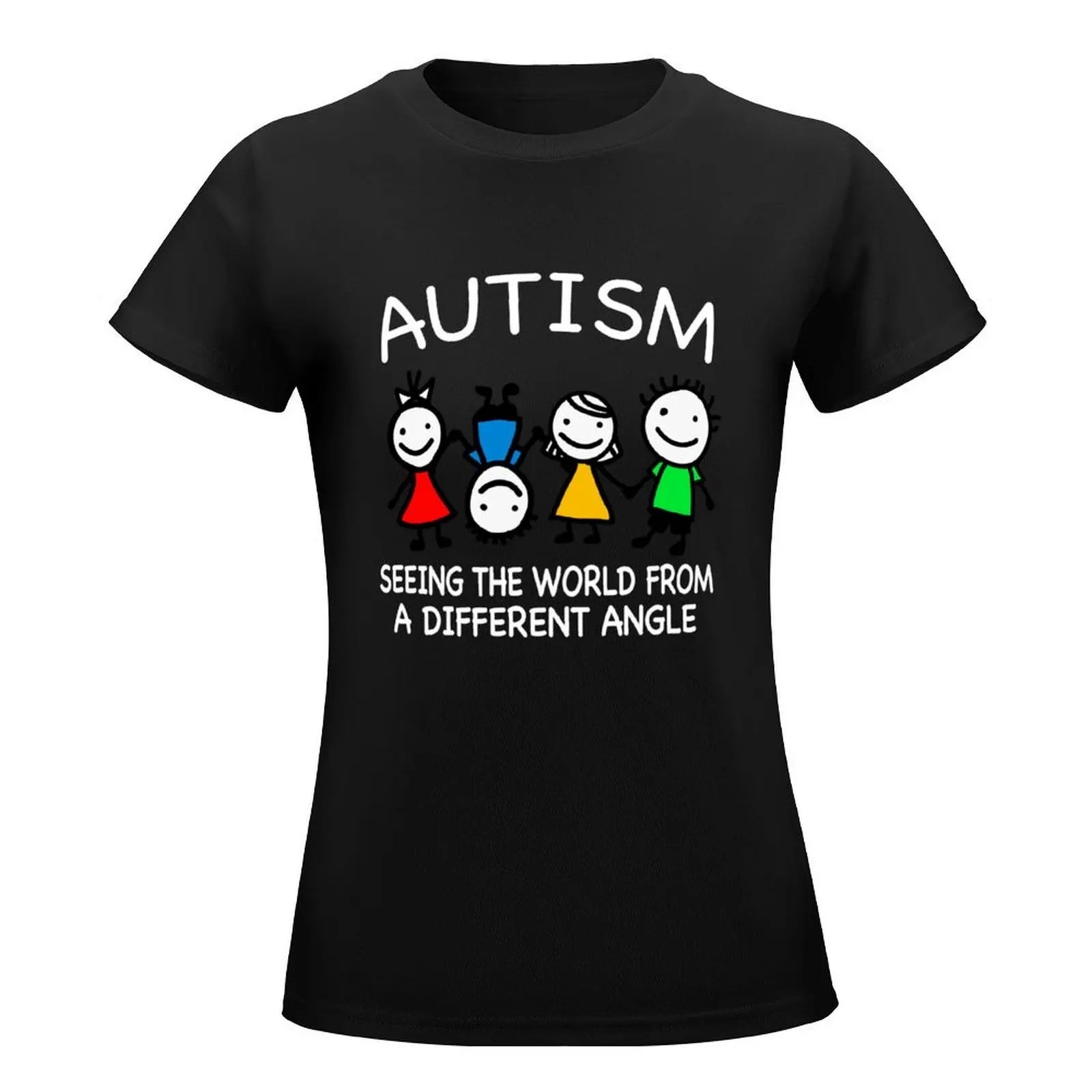 Autism seeing the world from a different angel, Autism T-Shirt cute tops plus size tops cute clothes tight shirts for Women