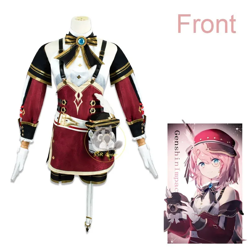 

Костюм для косплея Genshin Impact 2021, униформа Шарлотта, парик, аниме, костюмы на Хэллоуин в китайском стиле для женщин и девочек