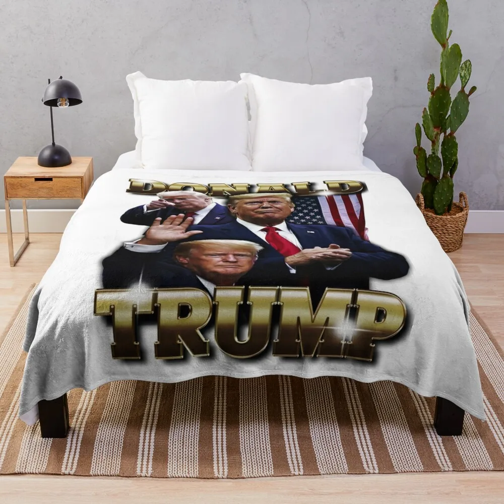 

Donald Trump 90s vintage bootleg design Throw Blanket Extra Large Throw bed plaid Blankets