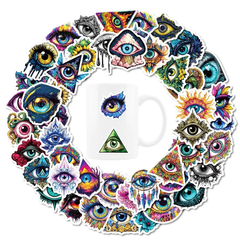 

10/50 шт. серия «Глаз дьявола», различные неповторваемые наклейки «Учень глаз», персонализированный декор «сделай сам», для чашек, тетрадей, детские наклейки