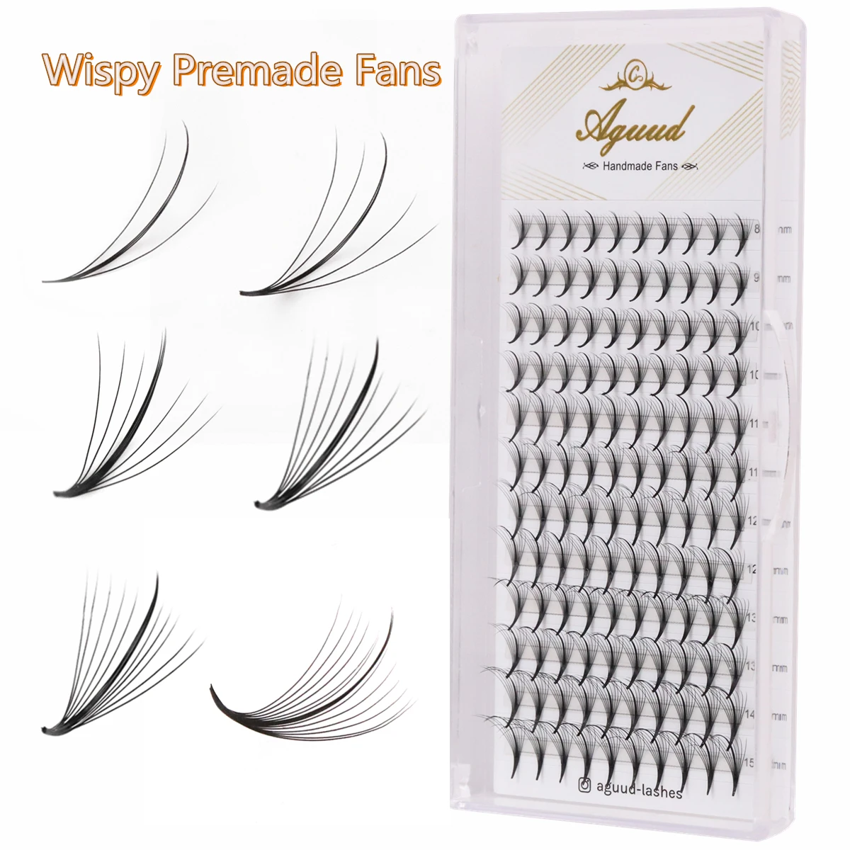 AGUUD Wispy Vorgefertigte Russische Volumen-Wimpernfächer 3D/5D/7D/9D Fairy Spikes Falsche Wimpernverlängerung Make-up – Detail 10