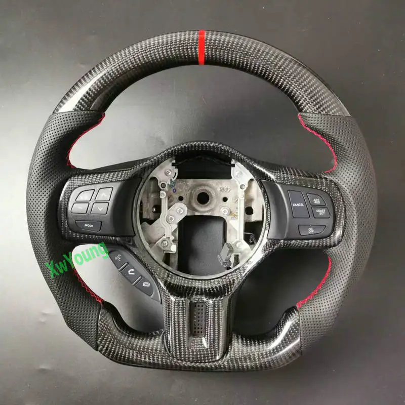 For Mitsubishi Evolution X EVO 9 EVO 10 Customized 100% Carbon Fiber Steering Wheel With Leather (No Heated)