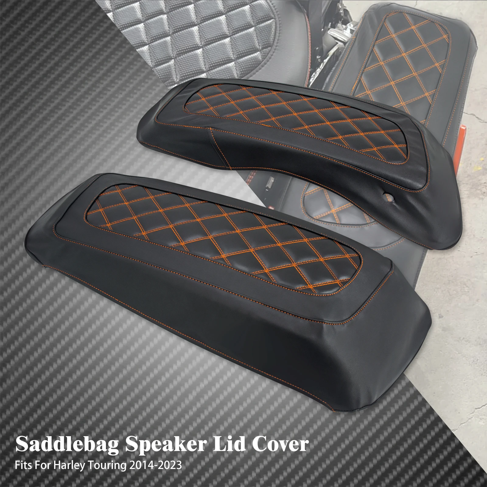Motorcycle Hard Saddlebag Lid Cover Hard Side Bag Waterproof for Harley Road King Street Glide CVO Electra Glide FLHR 14-2024