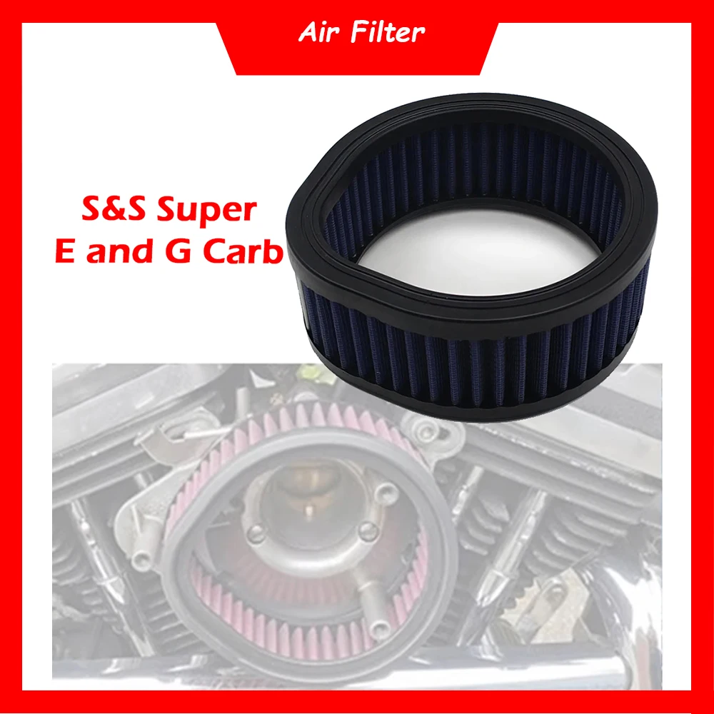 

Motorcycle Air Filter Cleaner 12-579 Air Intake Filter For Harley S&S Super E and G Carb Carburetors With Teardrop Air Cleaner