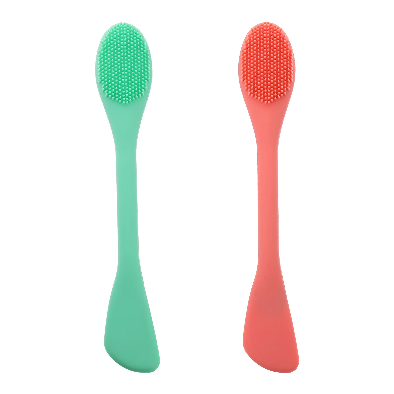 

2Pcs Double-head Facial Cleansing Brush Pore Deep Clean Tool Silicone Face Washer Green Orange Exfoliating Massager Skin Care