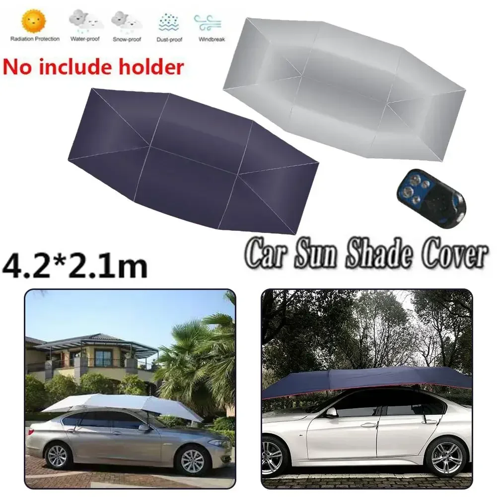 4.2x2.1m New Car Roof Sun Umbrella Car Roof Cloth Dustproof And Uv Resistant Outdoor Waterproof Folded Portable Canopy Cover