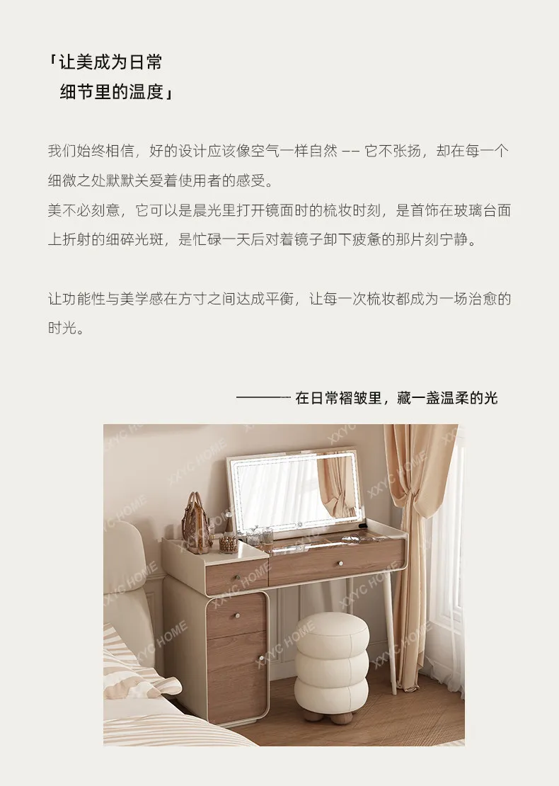 Drawer Storage Vanity Table Aesthetic Square Luxury Salon Dressing Table Modern Space Saving Mesa De Maquillaje Home Furniture