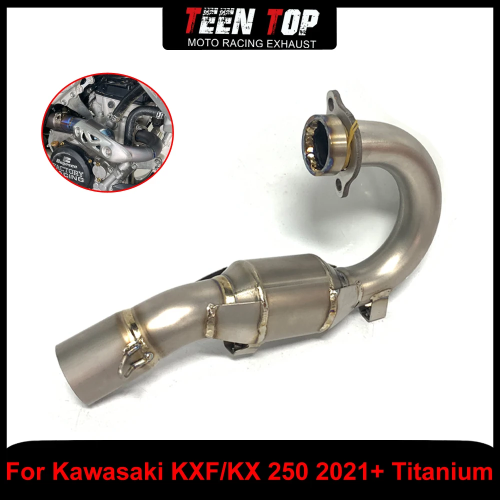 

45mm For Kawasaki KXF 250 KX250 Exhaust Header Motorcycle Titanium Alloy Exhaust Elbow KXF250 KX 250 2021+ Connect Tube