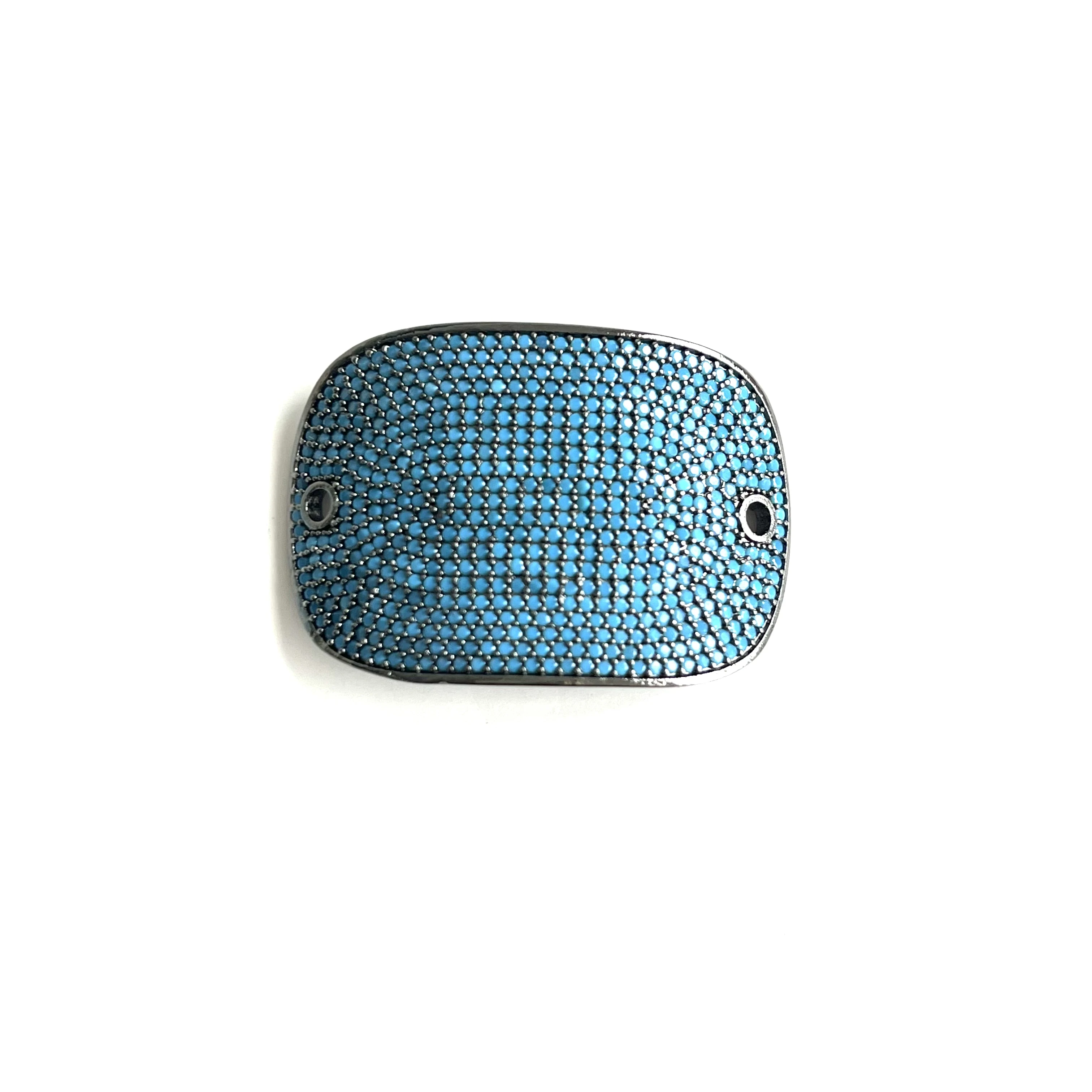 Turquoise Zirconia Pave Rectangle Connector Spacer for Custom Design Handmade Jewelry Accessory Findings Bracelet Necklace