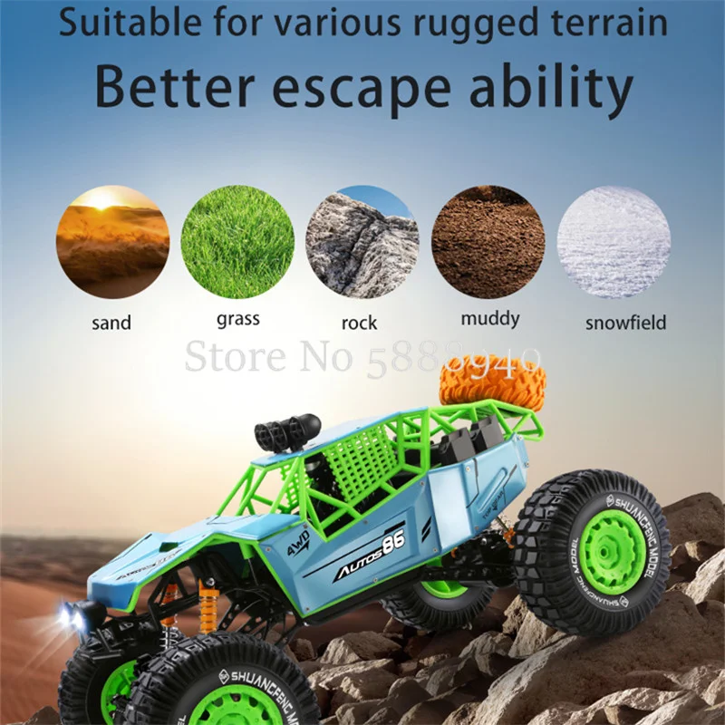 1:8 47CM Extra Large Remote Control Car 4WD Vacuum Tire Elastic Shock Absorption Bold Skeleton Alloy High Speed Off Road RC Car