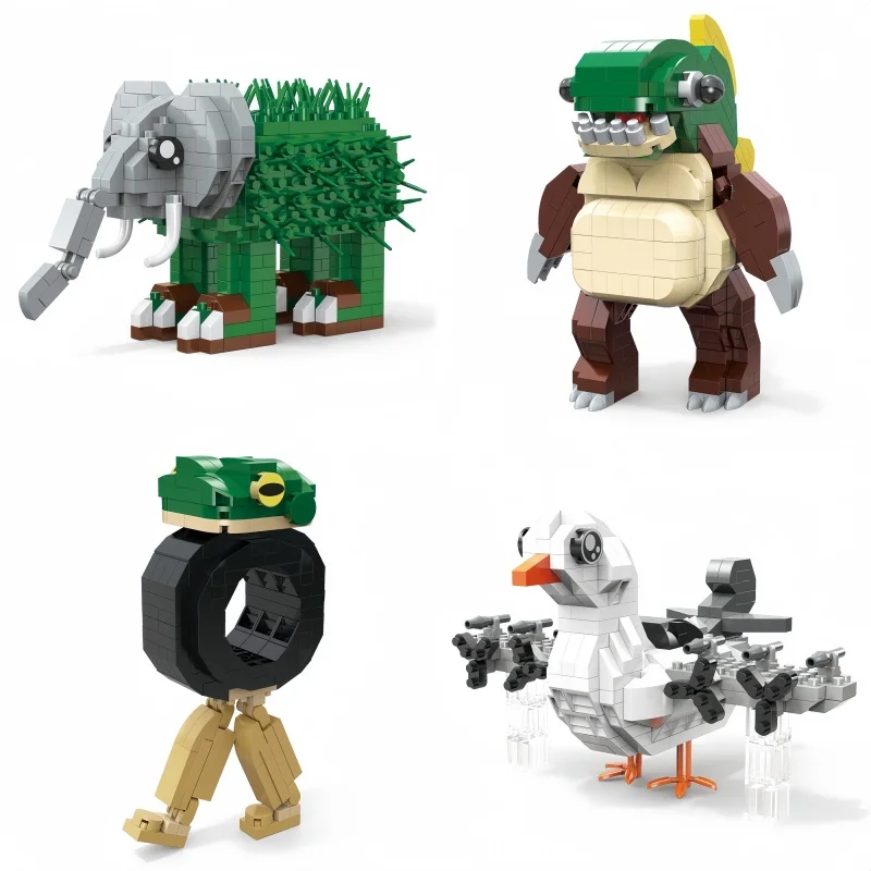 ألعاب مكعبات البناء الصغيرة AI Shan Hai Jing Animal-DIY ديكور إبداعي، مفضل بين الأطفال، هدية مثالية للعطلات، ألعاب ألغاز