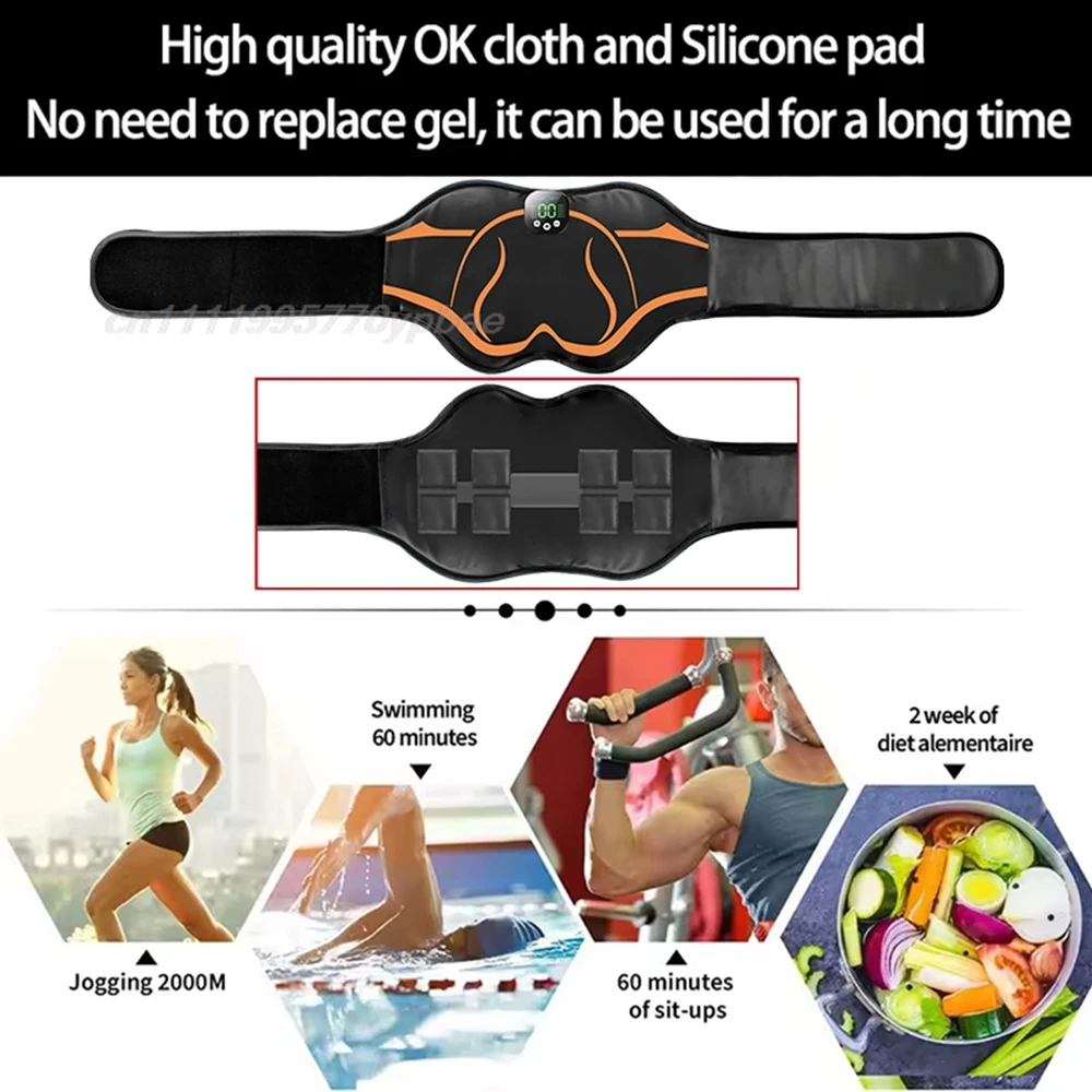 EMS Abdominal Belt Muscle Stimulator Waist Trainer For Men Women Fitness Body Shaping Weight Loss Gym Workout Equipment view 5