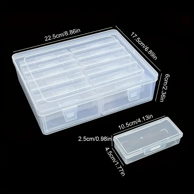 6/12 adjustable rectangular storage boxes, suitable for crafts, beads ...