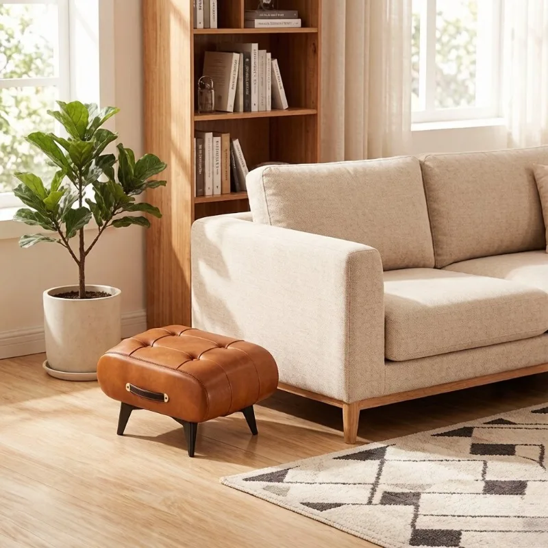 Low Stool, Practical Footrest and Shoe Bench, Space-Saving Decor Stool for Living Room, Corridor Beside Sofa