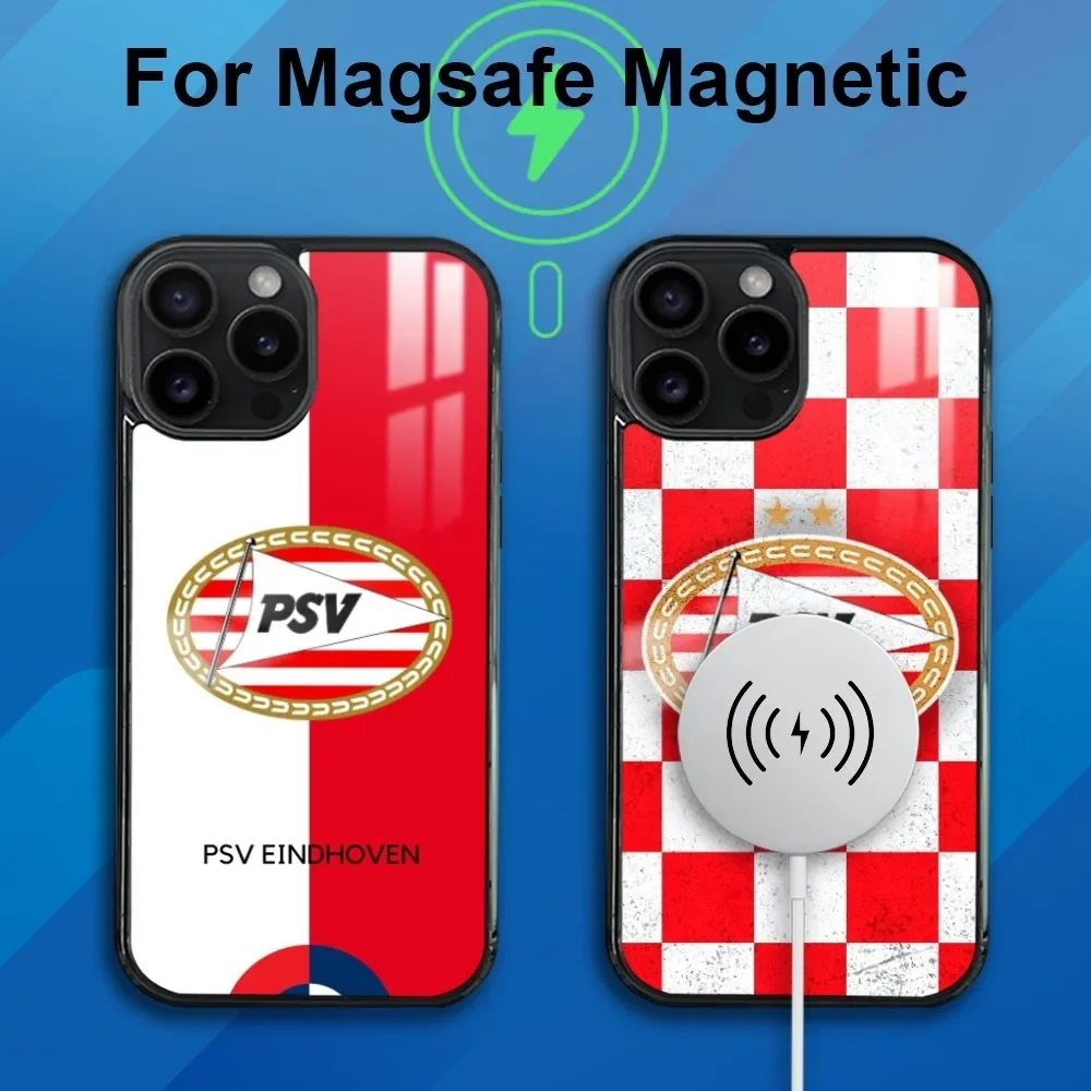 E-Eindhoven Football Club PSV Phone Case For iPhone 16 15 14 13 Pro Max Plus Mini Magsafe Mirror Wireless Magnetic Cover