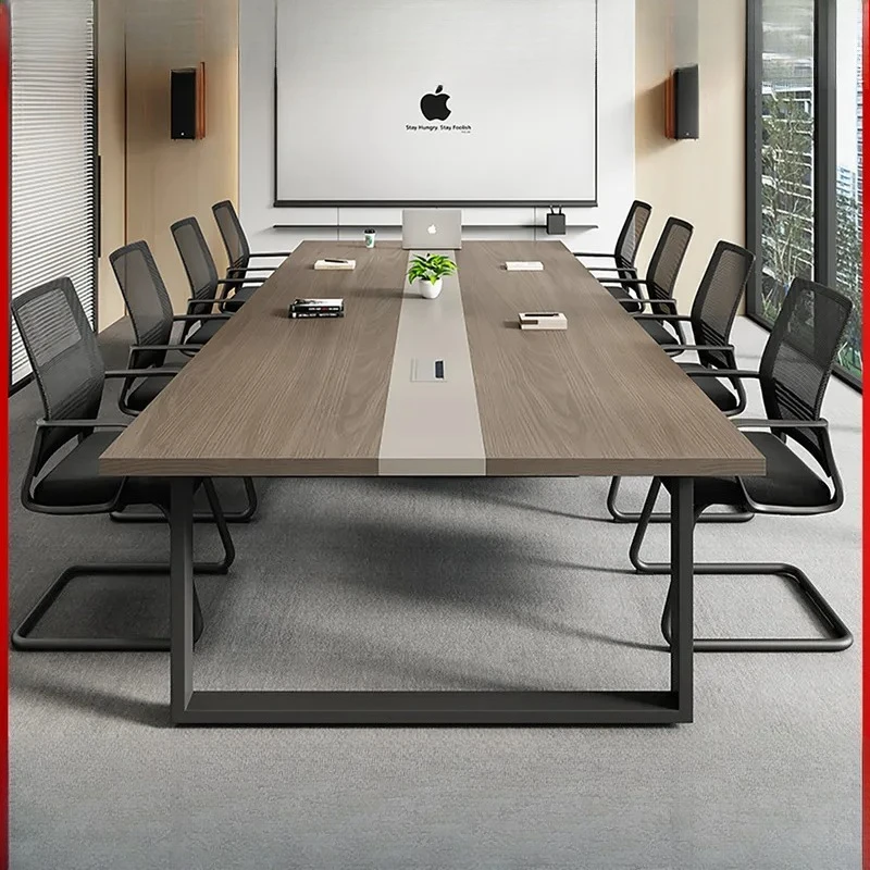 for Simple Conference Table Long Rectangle Office Desk and Chair Set Training Room Negotiation Meeting Table Modern Business