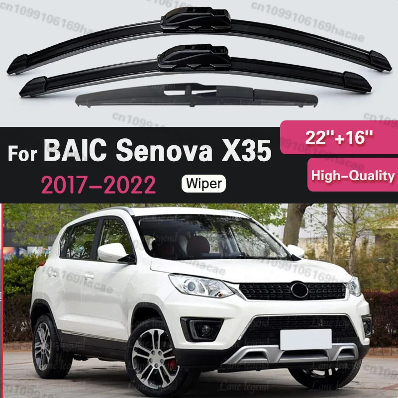 Car For BAIC Senova X35 2017 2018 2019 2021 2022 1.5L MT LUXURY ELITE Front & Rear Windscreen Wiper Blades Car Accessories Wiper