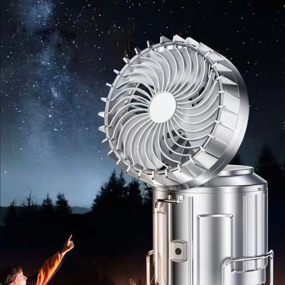 Portable Solar Camping Lantern With Fan Outdoor LED Tent Light Rechargeable Emergency Lighting Lamp Hiking Picnic Gear
