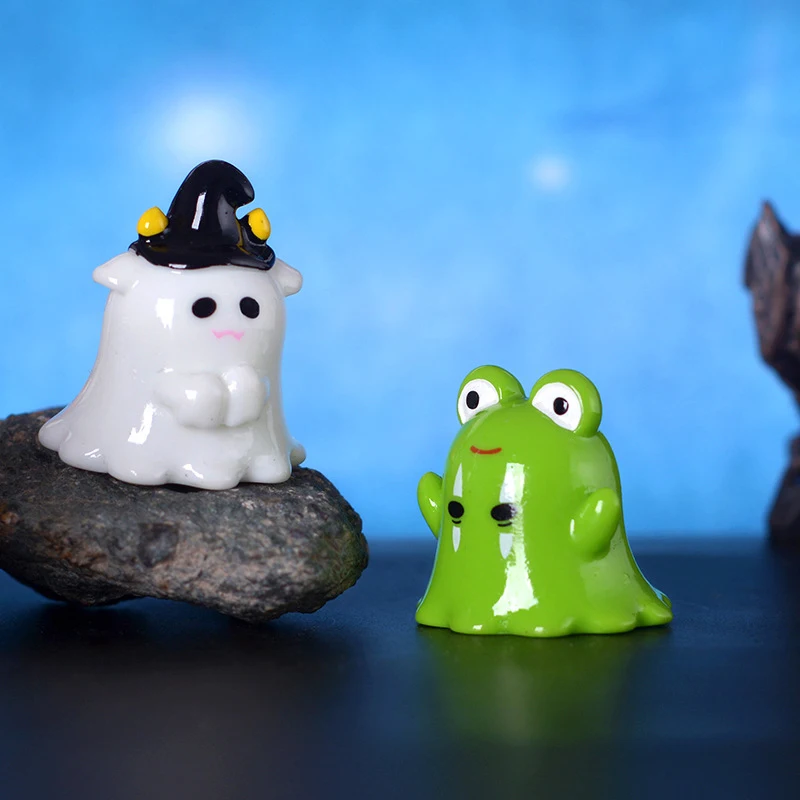 Halloween Micro Landscape Miniature Figurines Resin Craft Mini Fairy Garden Ornaments Cute Pumpkin Ghost Vampire Decoration