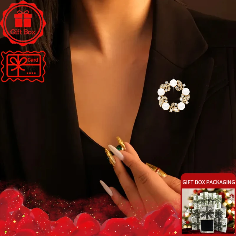 Circle Brooch with gift box, 2026 new style, elegant and fashionable. Wearing at daily and holidays. Good gift choices.